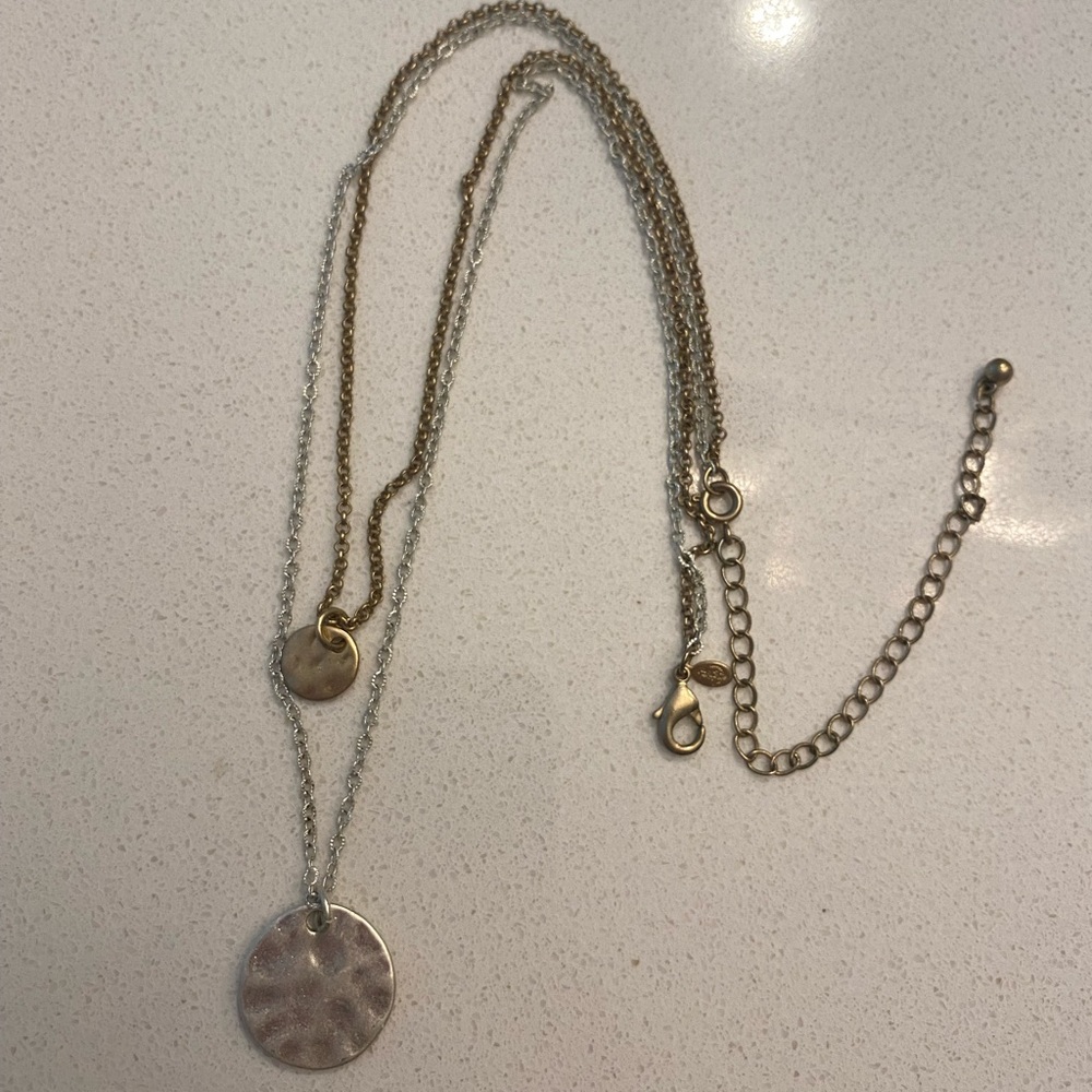 Mixed Metals Moon Necklace